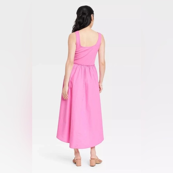 A New Day Pink Asymmetrical Sundress Sleeveless Scoop Neck - Picture 3 of 8